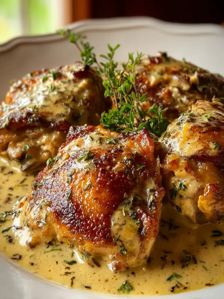 Smothered Chicken Thighs in Creamy Gravy First Image