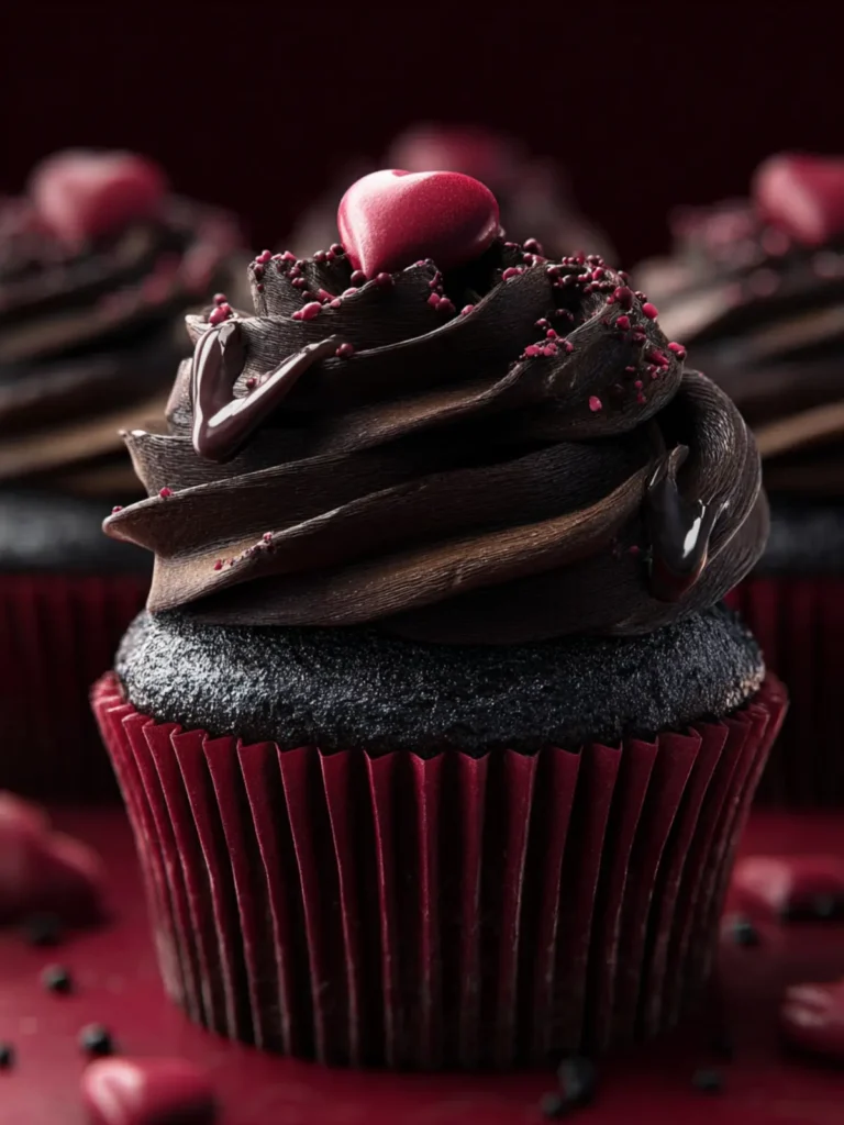 Black Valentine’s Day Cupcakes First Image