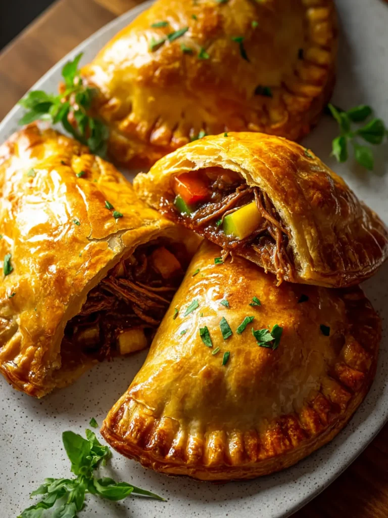 Jamaican Beef Pot Roast Hand Pies with Flaky Pastry First Image