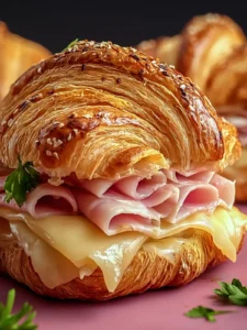 chicken ham cheese croissants First Image